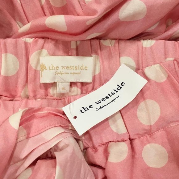 The Westside Skirt Tie Miramar Ruffle Details Dot Pink Color g26 - Picture 6 of 8